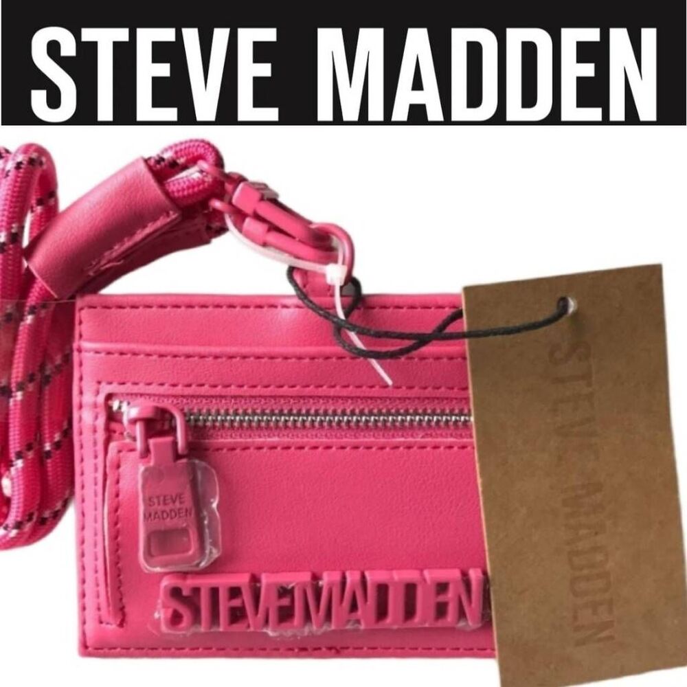 Steve Madden BTeddi Credit Card Lanyard- Pink Flash